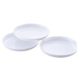 Simple White Textured Ceramic Appetizer Plates (3 Pieces)