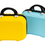 Hard-Shell Travel Vanity Cases (Yellow & Light Blue)