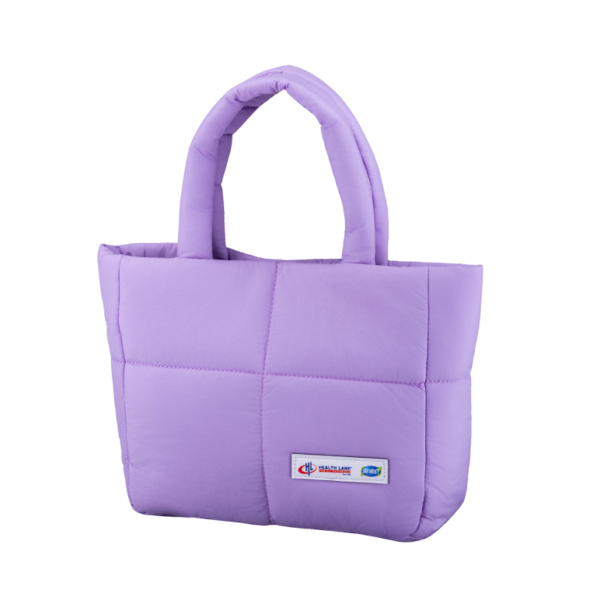Lavender Health Lane Family Pharmacy Quilted Puffer Tote Handbag