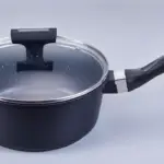 Black Speckled Non-Stick Saucepan with Glass Lid
